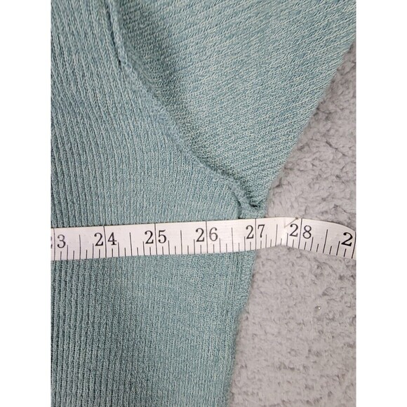 Urban Outfitters Womens Top L  Green Pullover V-Neck Reverse Seam Ribbed Texture - Picture 14 of 15